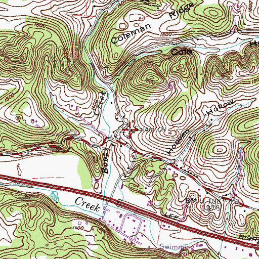 Topographic Map of Salem Church, TN