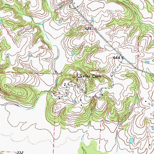 Topographic Map of Sales Cemetery, TN