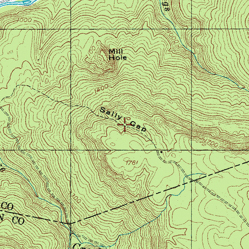 Topographic Map of Sally Gap, TN