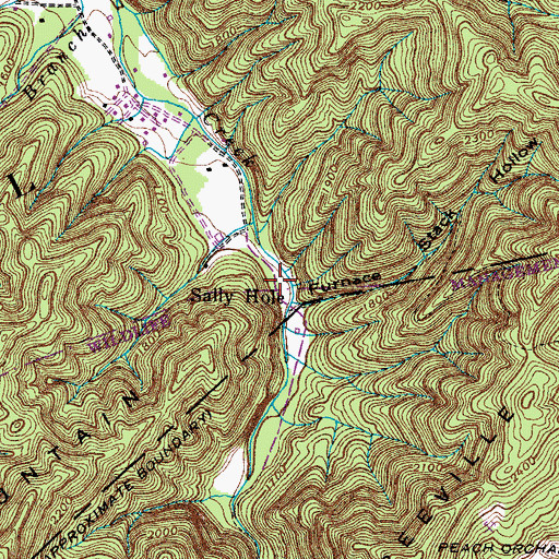 Topographic Map of Sally Hole, TN