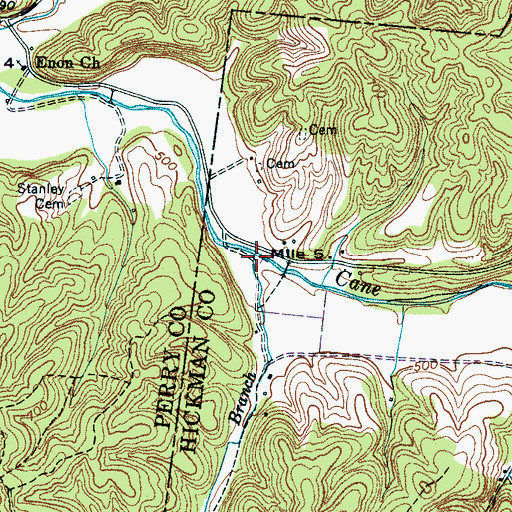 Topographic Map of Salmon Branch, TN