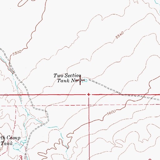 Topographic Map of Two Section Tank Number Two, AZ