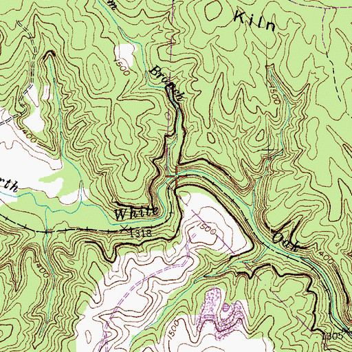 Topographic Map of Sam Branch, TN