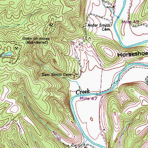 Topographic Map of Sam Smith Cemetery, TN