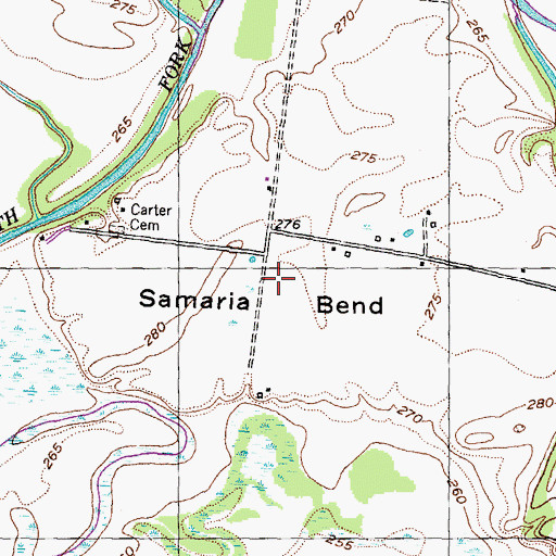 Topographic Map of Samaria Bend, TN