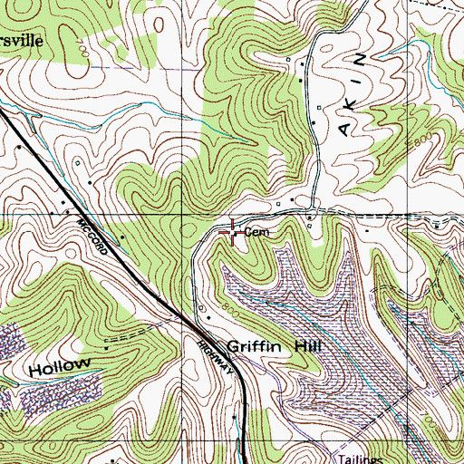 Topographic Map of Samaritan School, TN