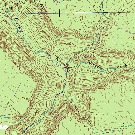 Topographic Map of Samples Fork, TN