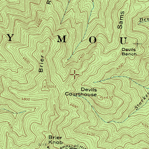 Topographic Map of Sams Ridge, TN