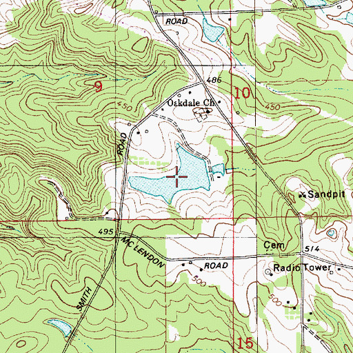 Topographic Map of Normans Lake, AL