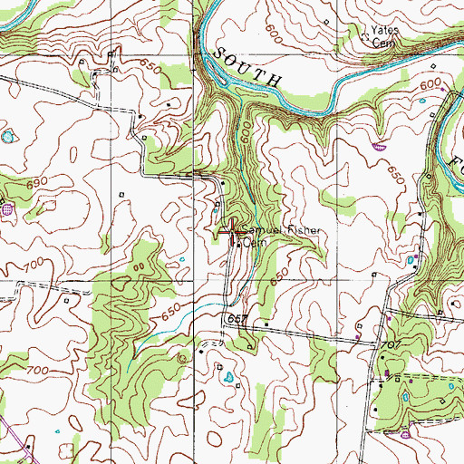Topographic Map of Samuel-Fisher Cemetery, TN