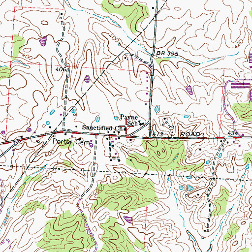 Topographic Map of Sanctified Church, TN