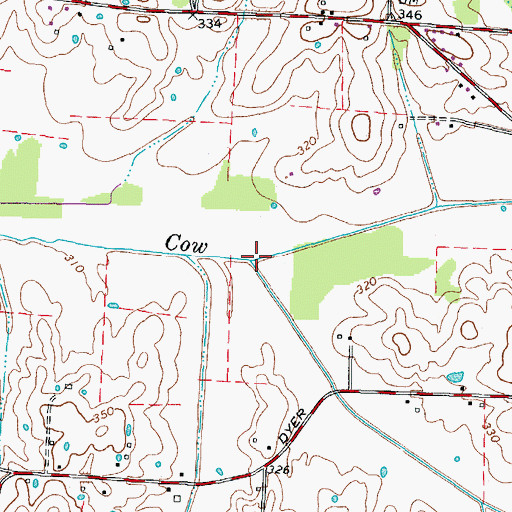 Topographic Map of Sand Creek, TN
