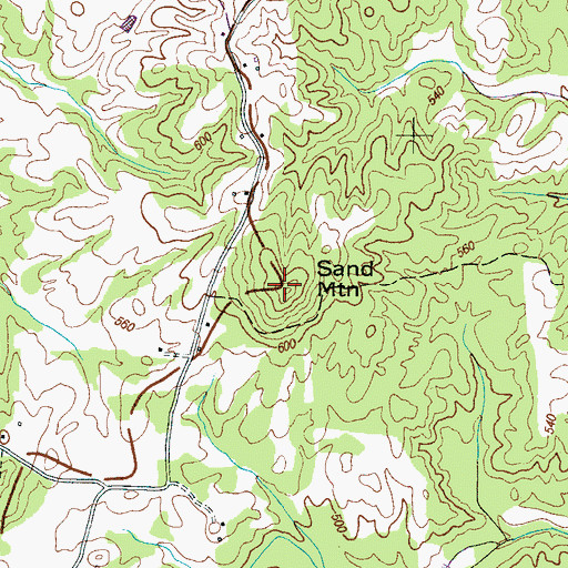Topographic Map of Sand Mountain, TN