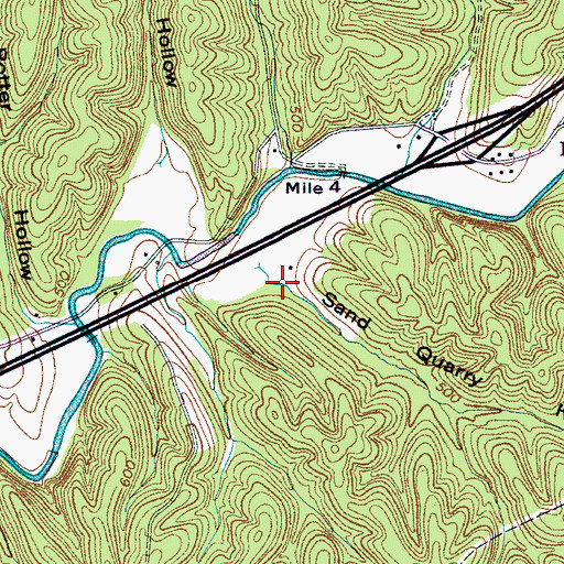 Topographic Map of Sand Quarry Hollow, TN
