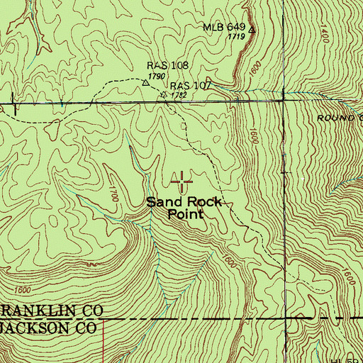 Topographic Map of Sand Rock Point, TN