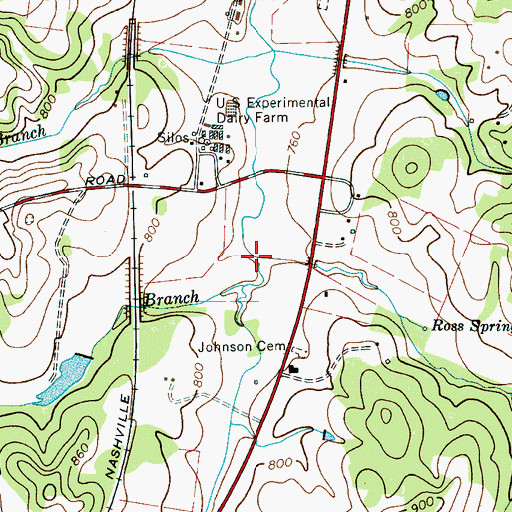 Topographic Map of Sanders Creek, TN