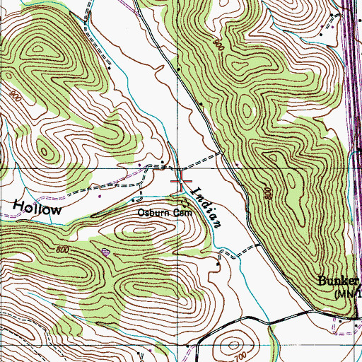 Topographic Map of Sanders Hollow, TN