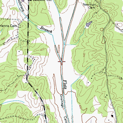 Topographic Map of Sanderson Branch, TN