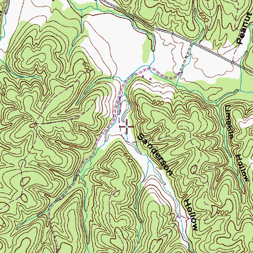 Topographic Map of Sanderson Hollow, TN