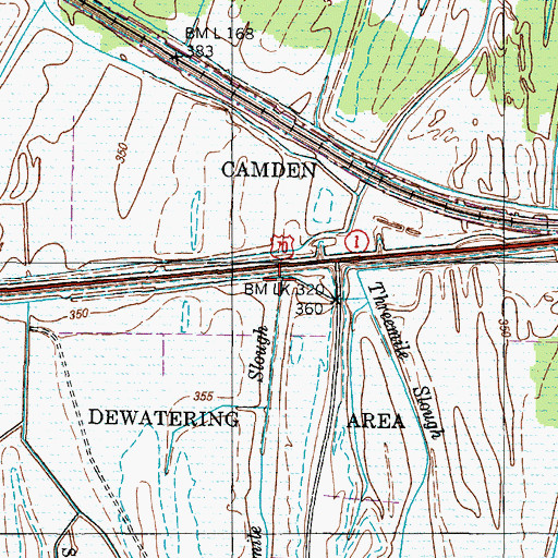 Topographic Map of Sandow Slough, TN
