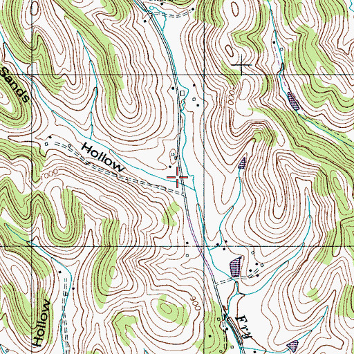 Topographic Map of Sands Hollow, TN