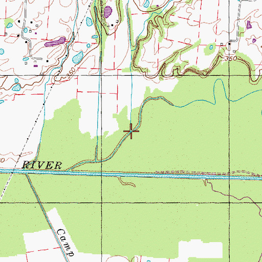 Topographic Map of Sandy Branch, TN
