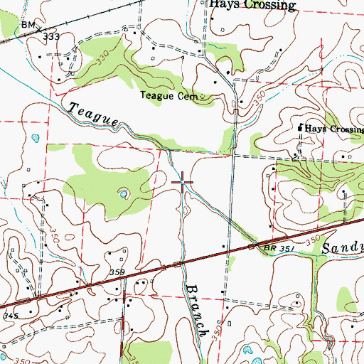 Topographic Map of Sandy Creek, TN