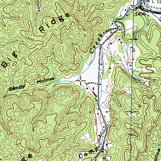 Topographic Map of Sandy Hollow, TN