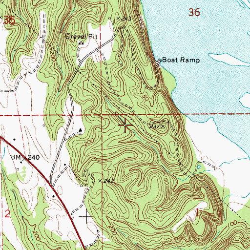 Topographic Map of Ted Loftin Dam, AL