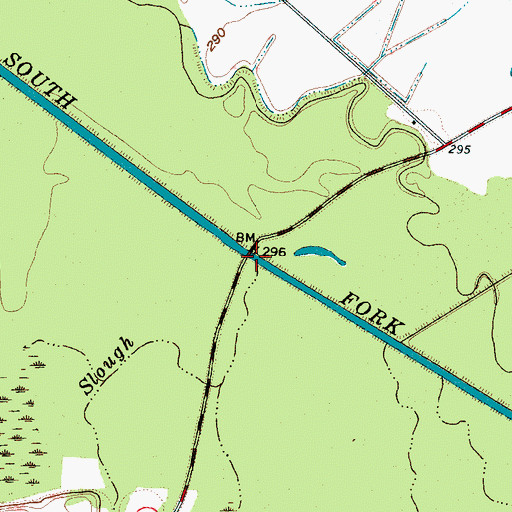 Topographic Map of Sandy Slough, TN