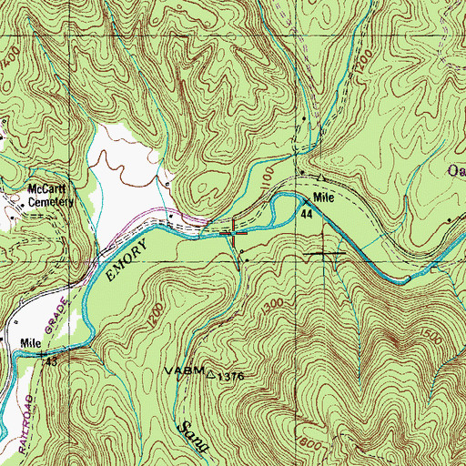 Topographic Map of Sang Branch, TN