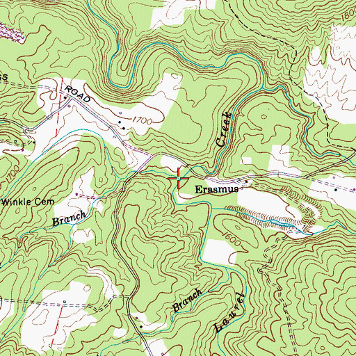 Topographic Map of Sapp Branch, TN