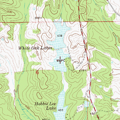 Topographic Map of White Oak Lake Number One, AL