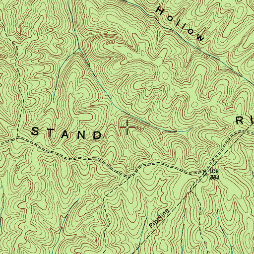 Topographic Map of Sassafras Stand Ridge, TN