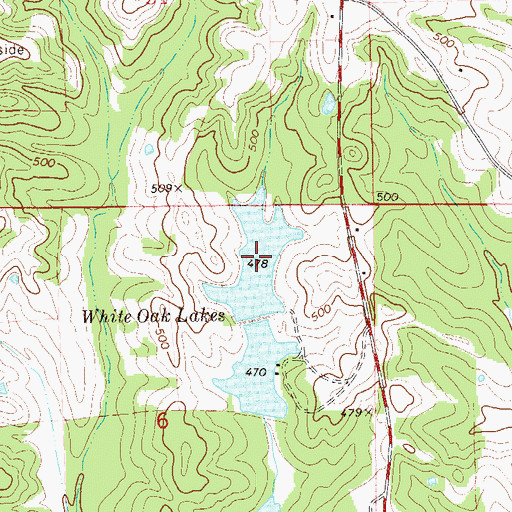 Topographic Map of White Oak Lake Number Two, AL