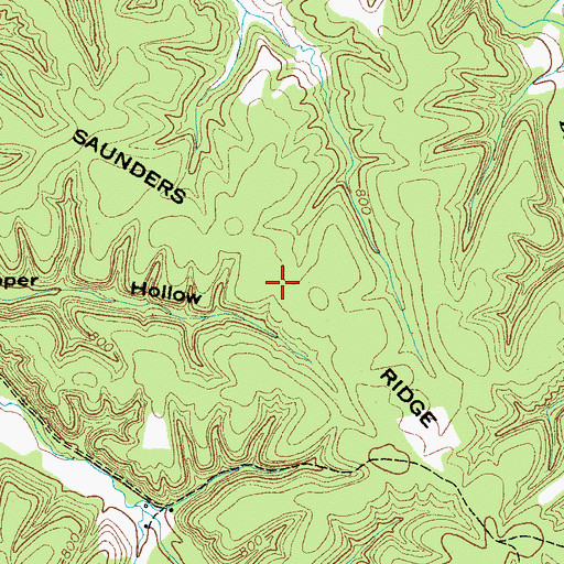Topographic Map of Saunders Ridge, TN