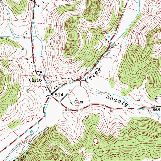 Topographic Map of Scanty Branch, TN