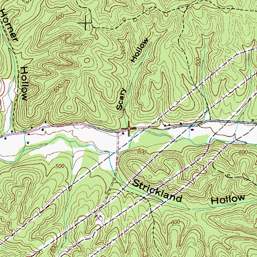 Topographic Map of Scary Hollow, TN