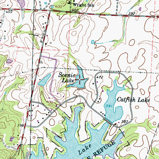 Topographic Map of Scenic Lake, TN