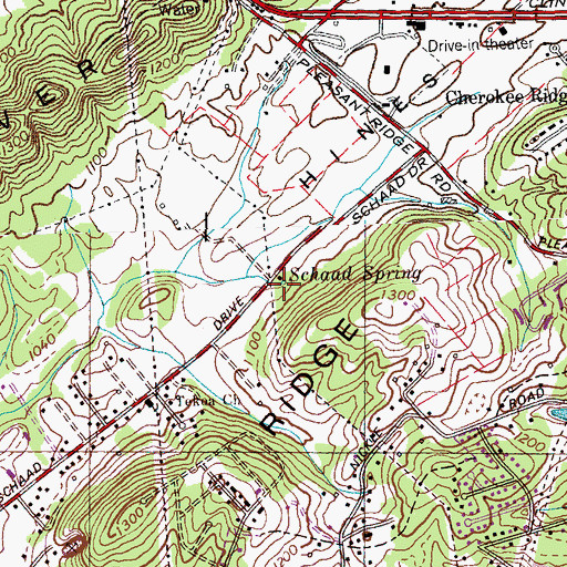 Topographic Map of Schaad Spring, TN