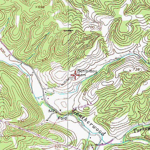 Topographic Map of Schmittou Cemetery, TN