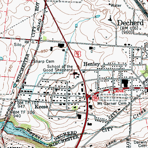 Topographic Map of School of the Good Shepherd, TN