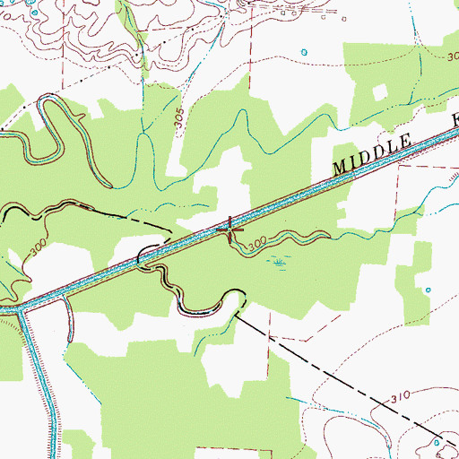 Topographic Map of Schoolhouse Creek, TN