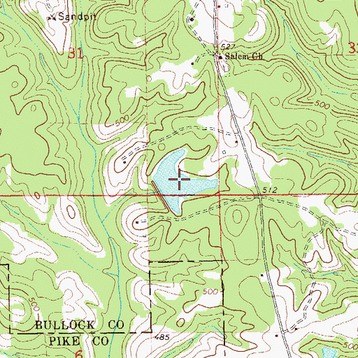 Topographic Map of Bear Lake, AL