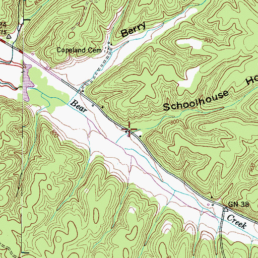 Topographic Map of Schoolhouse Hollow, TN
