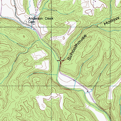 Topographic Map of Schoolhouse Hollow, TN