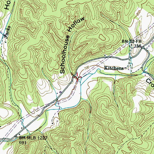 Topographic Map of Schoolhouse Hollow, TN
