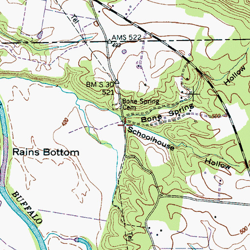 Topographic Map of Schoolhouse Hollow, TN