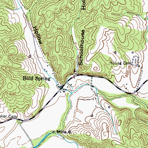 Topographic Map of Schoolhouse Hollow, TN