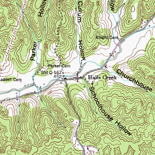 Topographic Map of Schoolhouse Hollow, TN